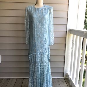 Vintage flapper dress Jill Robbins NWT blue lace